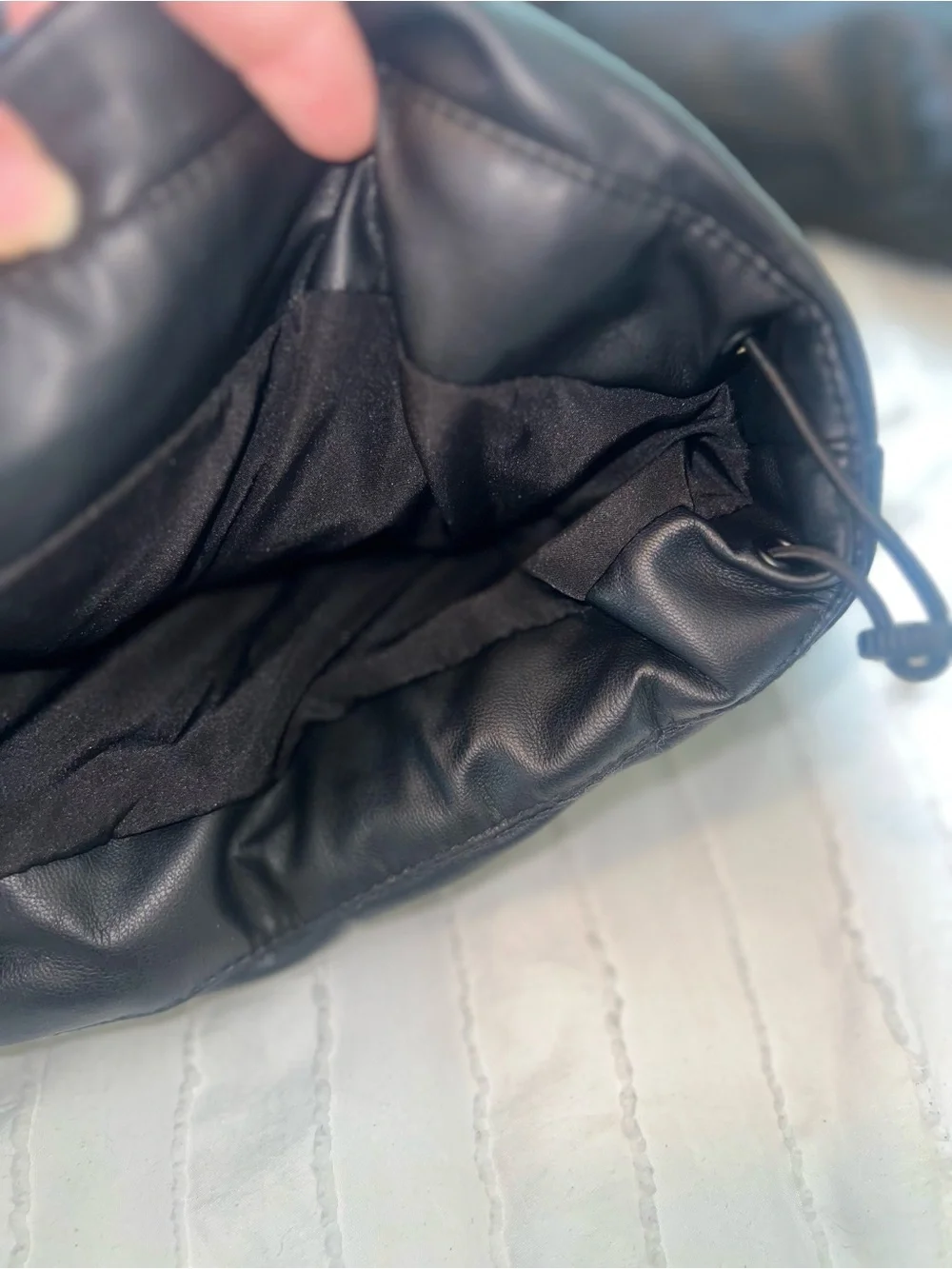 Zara Black Faux-Leather oversized Puffer Jacket